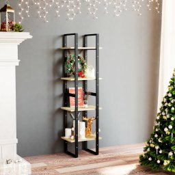 Biblioteca cu 4 rafturi, 40x30x140 cm, lemn masiv de pin GartenMobel Dekor