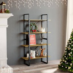 Biblioteca cu 4 rafturi, 80x30x140 cm, lemn masiv de pin GartenMobel Dekor