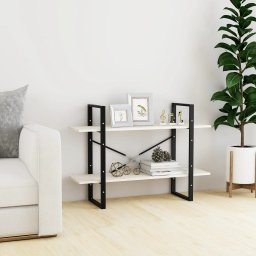 Biblioteca cu 2 rafturi, alb, 100x30x70 cm, lemn masiv de pin GartenMobel Dekor