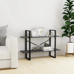 Biblioteca cu 2 rafturi, gri, 100x30x70 cm, lemn masiv de pin GartenMobel Dekor