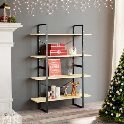 Biblioteca cu 4 rafturi, 100x30x140 cm, lemn masiv de pin GartenMobel Dekor