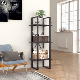 Biblioteca cu 3 rafturi, gri, 40x30x105 cm, PAL GartenMobel Dekor