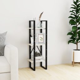 Biblioteca cu 3 rafturi, alb, 40x30x105 cm, lemn masiv de pin GartenMobel Dekor