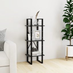Biblioteca cu 3 rafturi, gri, 40x30x105 cm, lemn masiv de pin GartenMobel Dekor