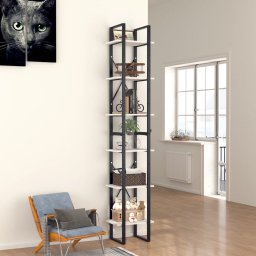 Biblioteca cu 6 rafturi, alb, 40x30x210 cm, PAL GartenMobel Dekor