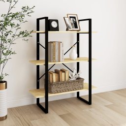 Biblioteca cu 3 rafturi, 80x30x105 cm, lemn masiv de pin GartenMobel Dekor