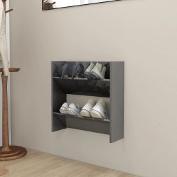Pantofar de perete, gri extralucios, 60x18x60 cm, PAL GartenMobel Dekor