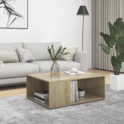 Masuta de cafea, alb si stejar Sonoma, 90x67x33 cm, PAL GartenMobel Dekor