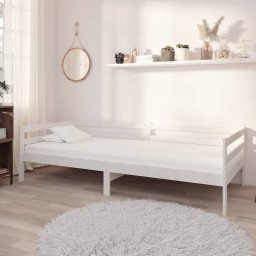 Pat de zi, alb, 90 x 200 cm, lemn masiv de pin GartenMobel Dekor