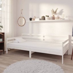 Pat de zi, alb, 90x200 cm, lemn masiv de pin GartenMobel Dekor