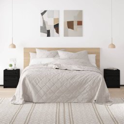 Noptiere, 2 buc., negru, 40x31x50 cm, lemn masiv de pin GartenMobel Dekor
