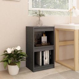 Biblioteca, gri, 40x30x71,5 cm, lemn masiv de pin GartenMobel Dekor