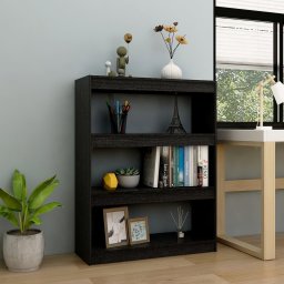 Biblioteca/Separator camera, negru, 100x30x103 cm, lemn de pin GartenMobel Dekor