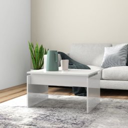 Masuta de cafea, alb extralucios, 68x50x38 cm, PAL GartenMobel Dekor