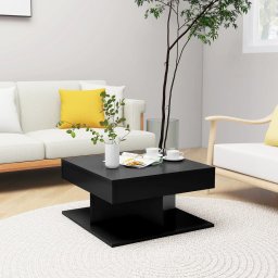 Masuta de cafea, negru, 57x57x30 cm, lemn prelucrat GartenMobel Dekor