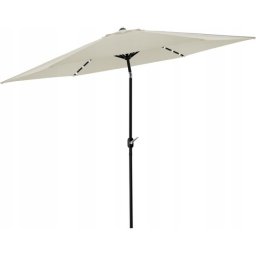 Umbrela gradina/terasa cu inclinatie, LED, manivela, Chomik, bej, 300 cm
