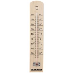 Termometru Fackelmann 16365 Tecno, 18 cm, Fara mercur, Lemn, Maro