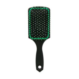 Perie de păr pătrată, negru + verde