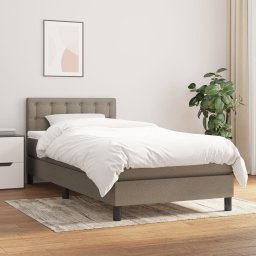 Pat box spring cu saltea, gri taupe, 80x200 cm, textil GartenMobel Dekor