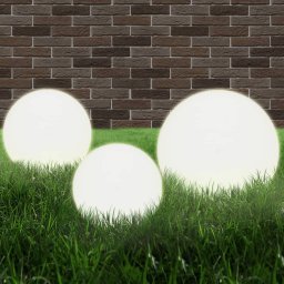 Lampi bol cu LED 3 buc., sferice, 20/30/40 cm, PMMA GartenMobel Dekor