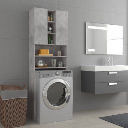 Dulap masina de spalat, gri beton, 64x25,5x190 cm GartenMobel Dekor