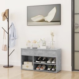 Bancheta pantofar, gri beton, 80x30x45 cm, PAL GartenMobel Dekor