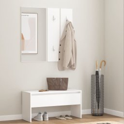 Set de mobilier pentru hol, alb, lemn prelucrat GartenMobel Dekor