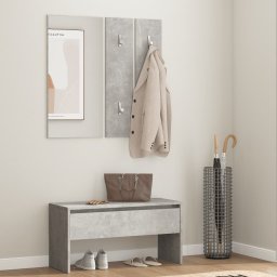 Set de mobilier pentru hol, gri beton, lemn prelucrat GartenMobel Dekor