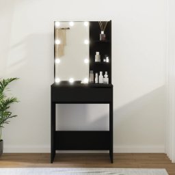 Masa de toaleta cu LED, negru, 60x40x140 cm GartenMobel Dekor