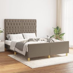 Cadru de pat cu tablie, gri taupe, 140x200 cm, textil GartenMobel Dekor