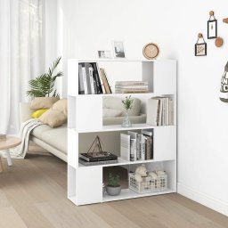 Biblioteca/Separator camera, alb, 100x24x124 cm GartenMobel Dekor