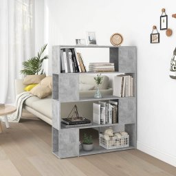 Biblioteca/Separator camera, gri beton, 100x24x124 cm GartenMobel Dekor