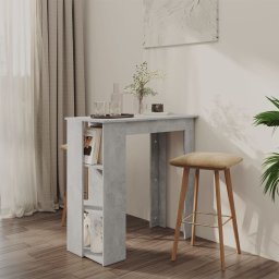 Masa de bar cu raft, gri beton,102x50x103,5 cm, PAL GartenMobel Dekor