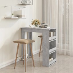 Masa de bar cu raft de depozitare, gri beton, 102x50x103,5 cm GartenMobel Dekor