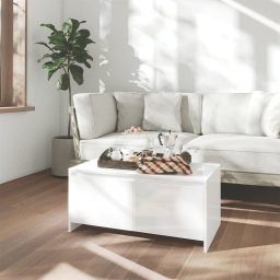Masuta de cafea, alb extralucios, 90x50x41,5 cm, PAL GartenMobel Dekor