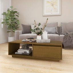 Masuta de cafea, maro miere, 110x50x33,5 cm, lemn masiv pin GartenMobel Dekor