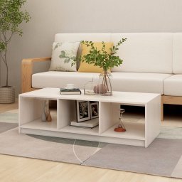 Masuta de cafea, alb, 110x50x34 cm, lemn masiv de pin GartenMobel Dekor