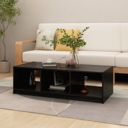 Masuta de cafea, negru, 110x50x34 cm, lemn masiv de pin GartenMobel Dekor