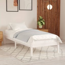 Cadru de pat, alb, 90x200 cm, lemn masiv de pin GartenMobel Dekor