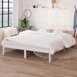 Cadru de pat, alb, 160x200 cm, lemn masiv de pin GartenMobel Dekor