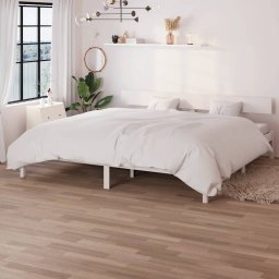 Cadru de pat UK Super King, alb, 180x200 cm, lemn masiv pin GartenMobel Dekor