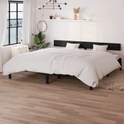 Cadru de pat Super King, negru, 180x200 cm, lemn masiv de pin GartenMobel Dekor
