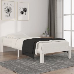 Cadru de pat, alb, 90x200 cm, lemn masiv de pin GartenMobel Dekor