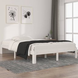 Cadru de pat, alb, 140x200 cm, lemn masiv de pin GartenMobel Dekor