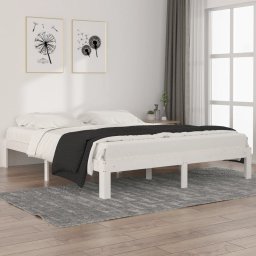 Cadru de pat, alb, 160x200 cm, lemn masiv de pin GartenMobel Dekor