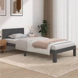 Cadru de pat, gri, 90x200 cm, lemn masiv de pin GartenMobel Dekor