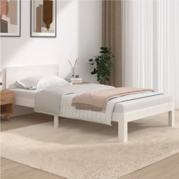 Cadru de pat, alb, 100x200 cm, lemn masiv de pin GartenMobel Dekor