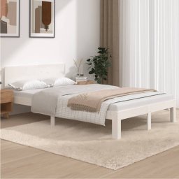 Cadru de pat, alb, 120x200 cm, lemn masiv de pin GartenMobel Dekor