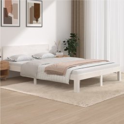 Cadru de pat, alb, 140x200 cm, lemn masiv de pin GartenMobel Dekor