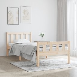 Cadru de pat mic single, 75x190 cm, lemn masiv GartenMobel Dekor